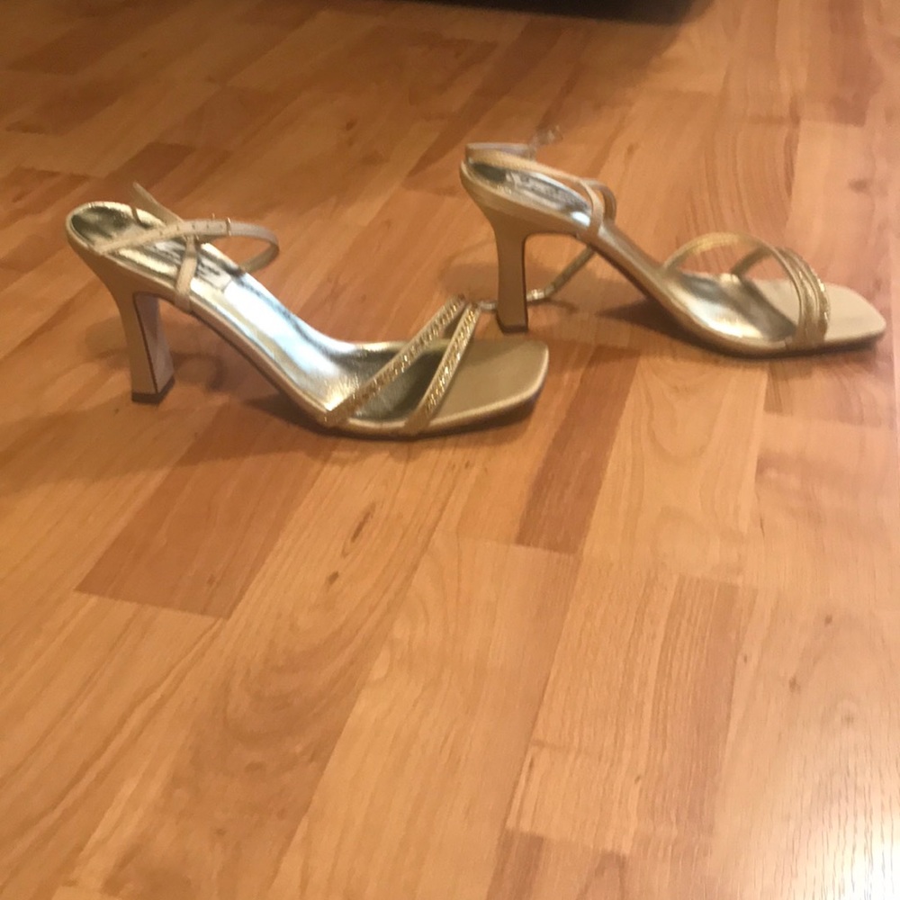 J.Loren Collection Gold open toe heels